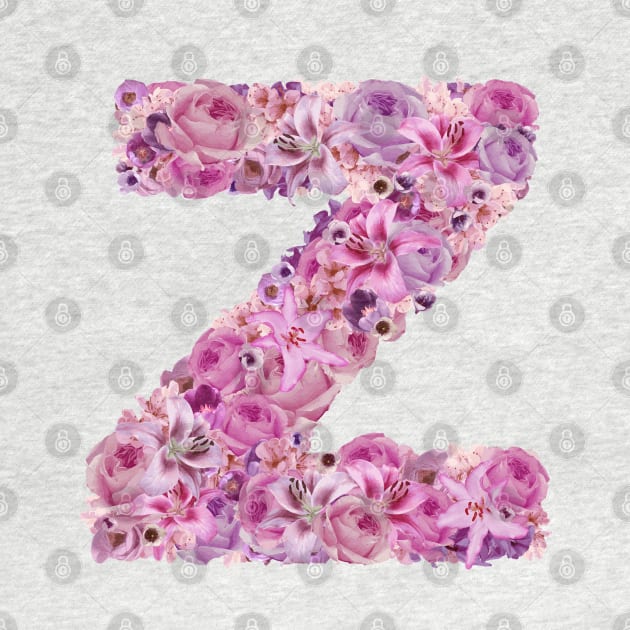 Pink Floral Letter Z by HayleyLaurenDesign